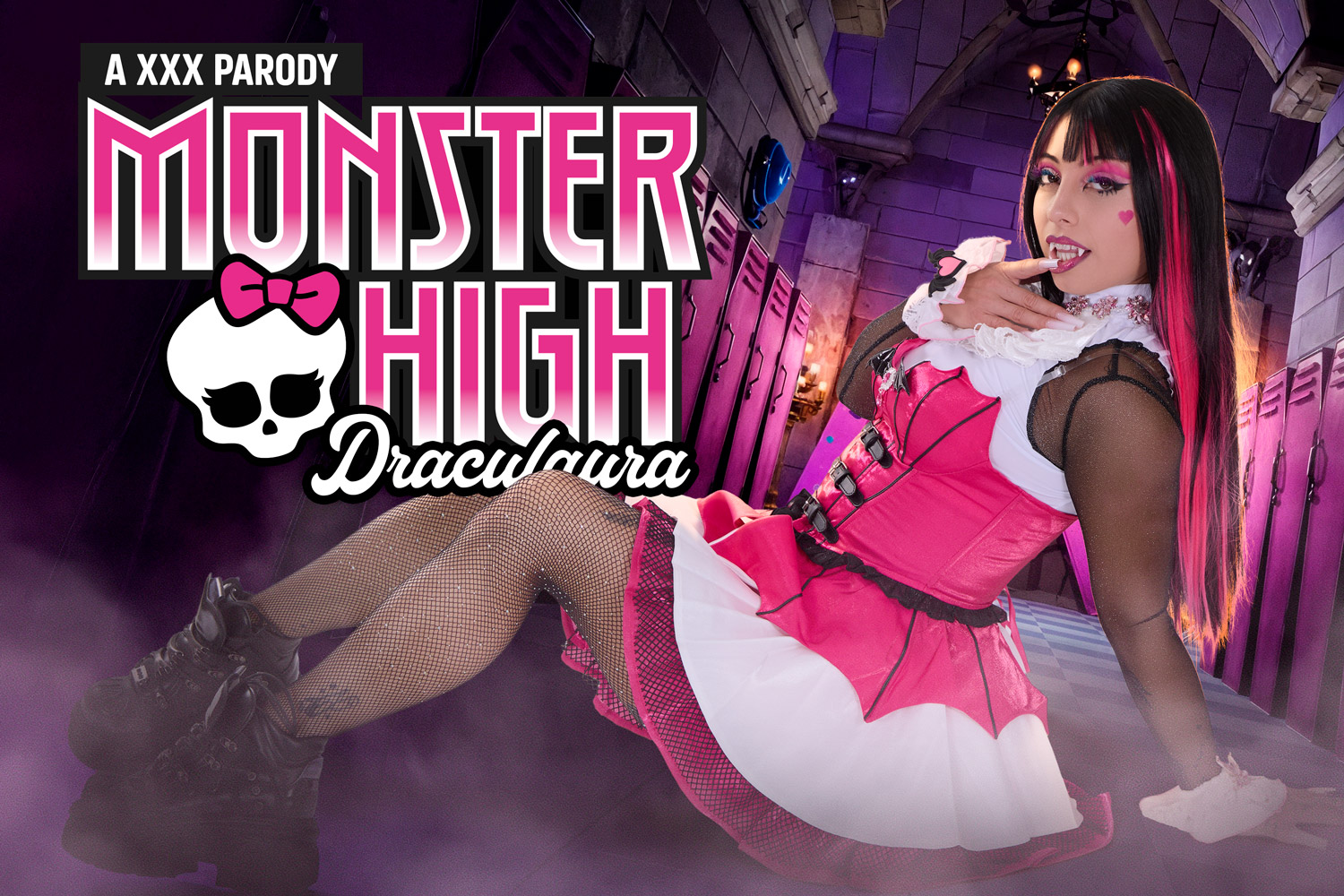 Roma Amor sucks her boyfriend in a vampire role play — VR scene